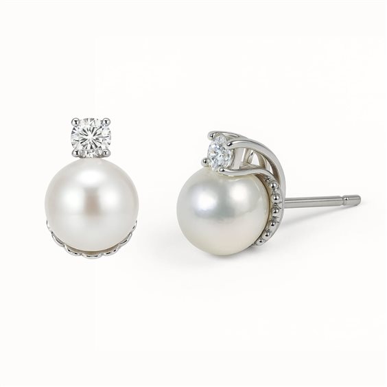Orecchini Idee Preziose dal 1987 Donna in Oro bianco Perla 0.10 Ct IP.OK18B/14P - IP.OK18B/14P
